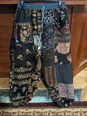 Patchwork Pants in Black nwot